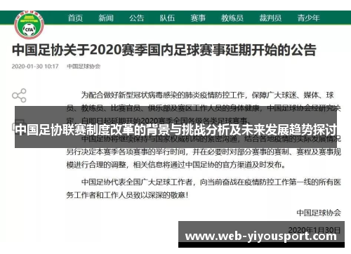 中国足协联赛制度改革的背景与挑战分析及未来发展趋势探讨